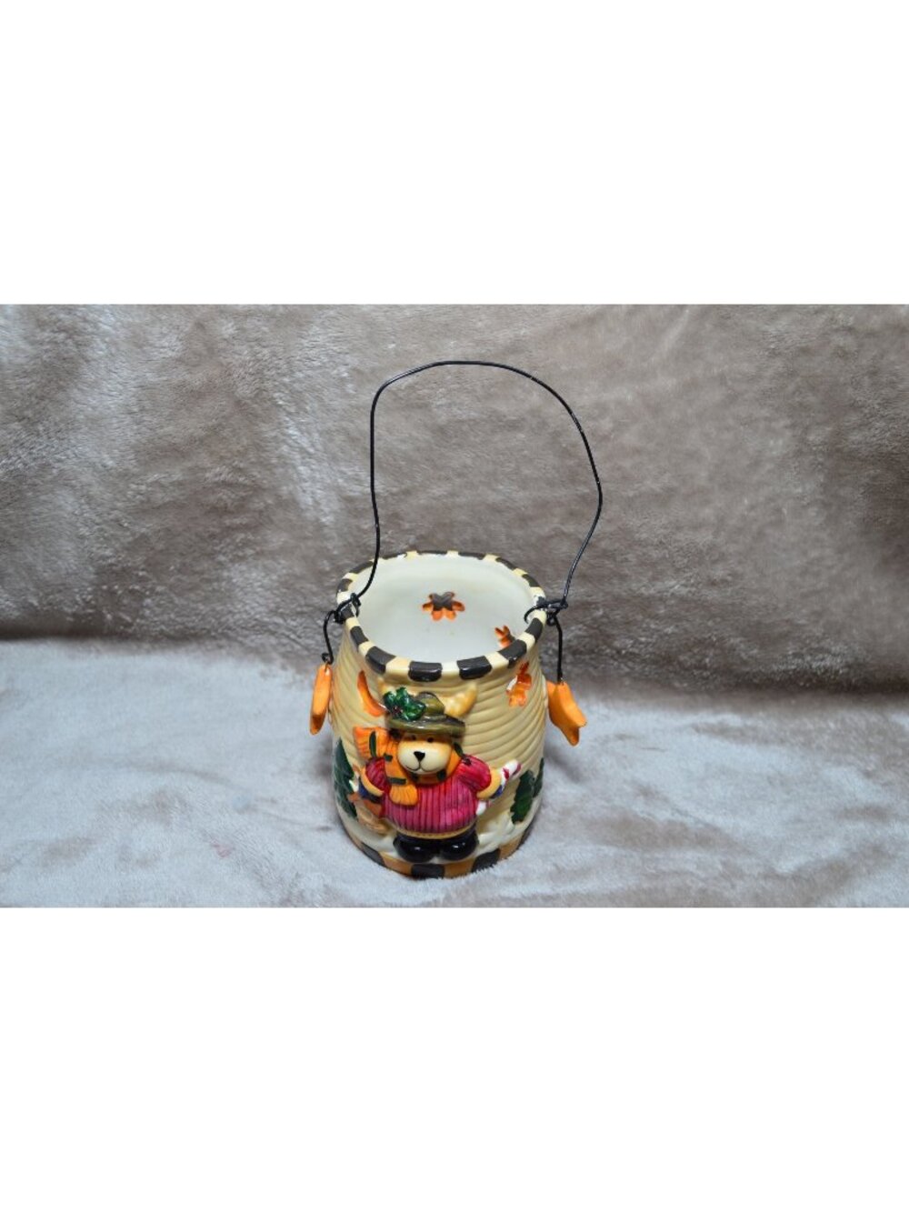 Moose Ceramic Candle Holder Lantern Cottagecore Rustic Festive Whimsical Cabin